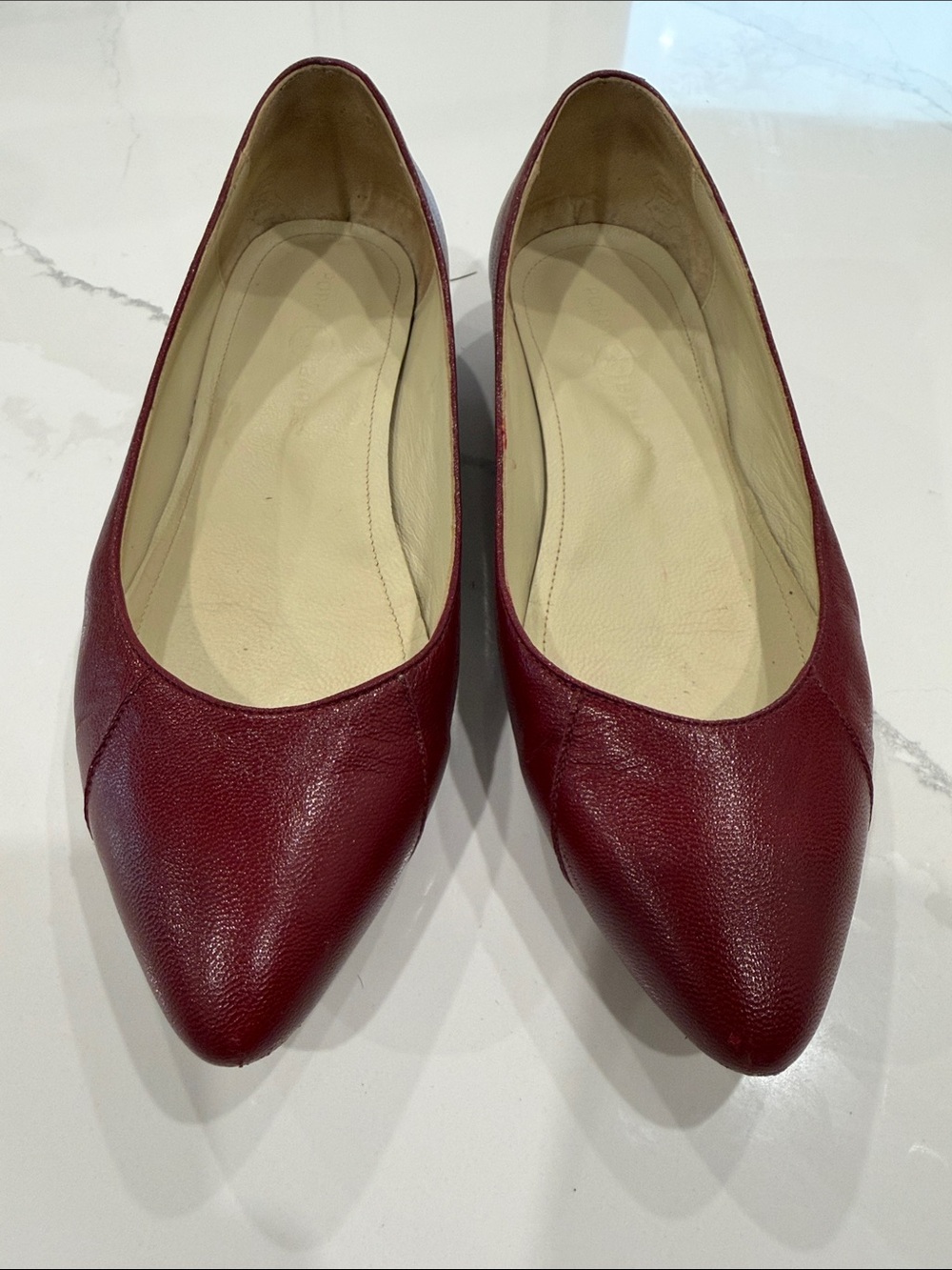 Poppy Barley Burgundy Pointed Toe Flats